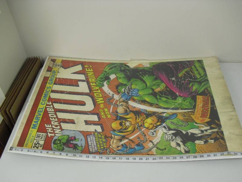 lot 85 image: The Incredible Hulk Introducing The Wolverine Poster Board 36in x 24in