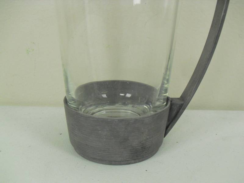lot 106 image: Wedgewood Vera Wang Pewter And Glass Pitcher