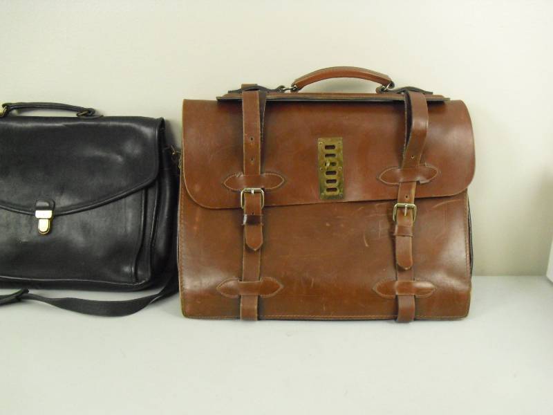 lot 136 image: Pair Of Vintage Leather Briefcases One Coach