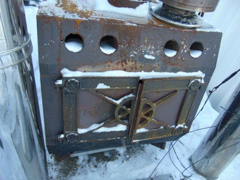 Wood Fire Place With Roof Jack and Chimney Pipe