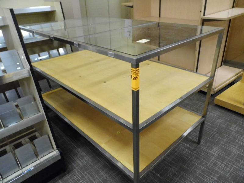lot 56 image: Glass Top Display Shelf