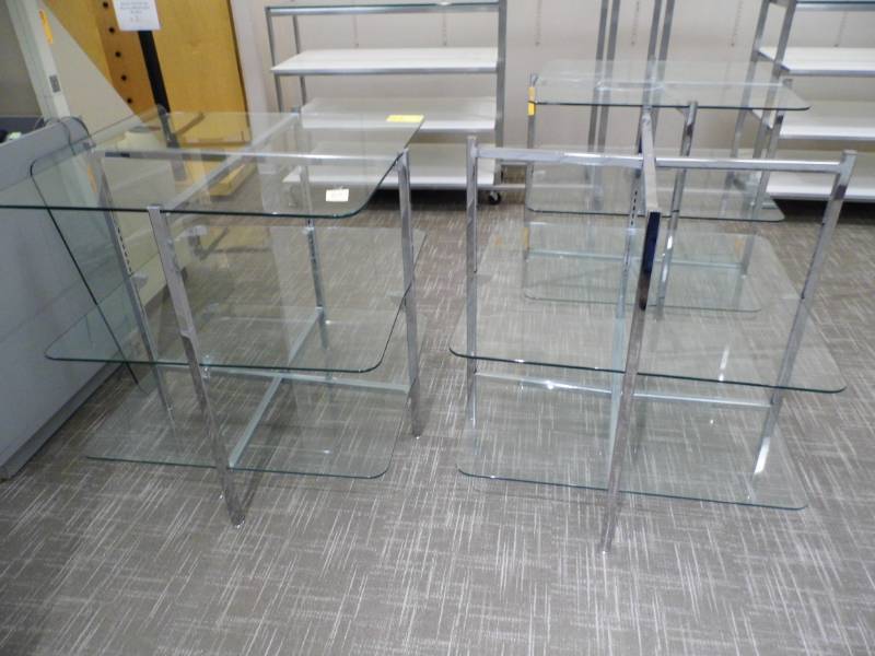 lot 62 image: Lot of 3 Glass Display Tables