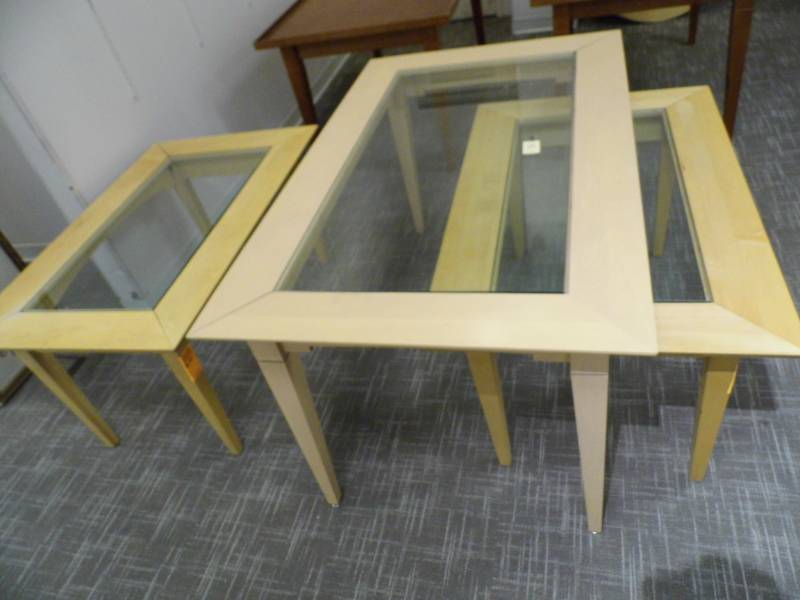 lot 73 image: Lot of 3 Glass Tables