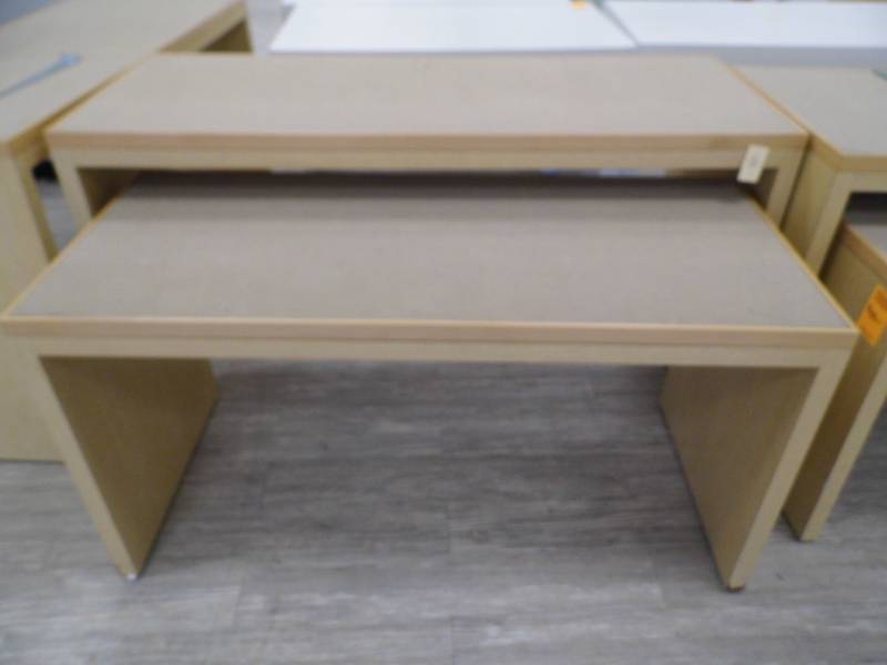 lot 86 image: Lot of 2 Display Tables wCloth Top