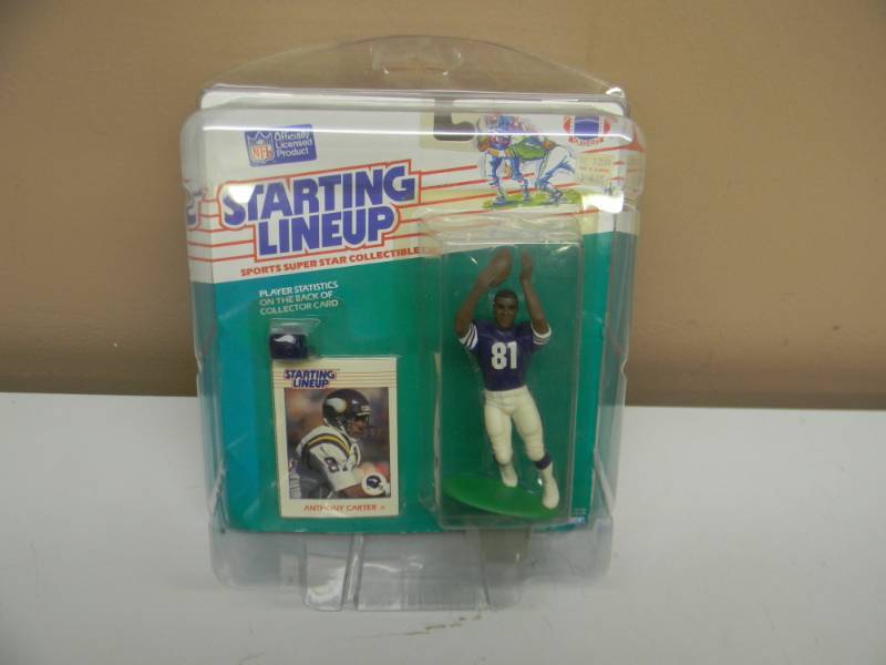 RARE - 1988 Kenner Starting Lineup   ANTHONY CARTER  Minnesota Vikings - 1 OF 5 IN COLLECTION - STILL IN PLASTIC CASE - SEE PICTURES