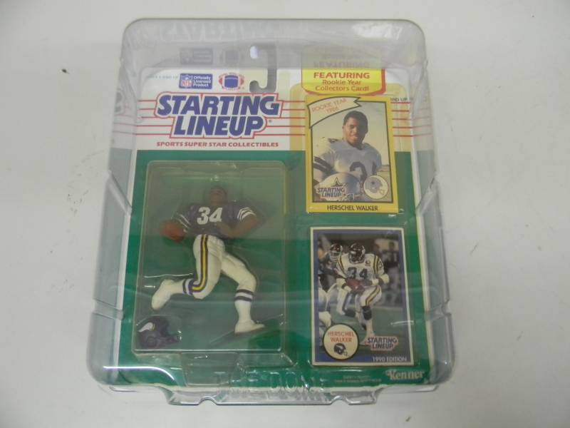 RARE - 1990 Kenner Starting Lineup   HERSCHEL WALKER  Minnesota Vikings - 1 OF 5 IN COLLECTION - GOES WITH 23,24,26 - STILL IN PLASTIC CASE - SEE PICTURES