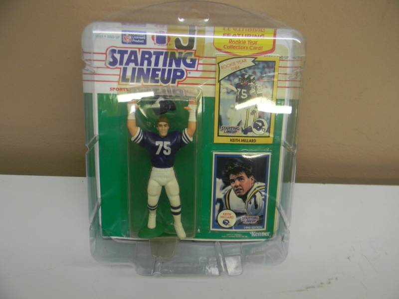 RARE - 1990 Kenner Starting Lineup   KEITH MILLARD  Minnesota Vikings - 1 OF 5 IN COLLECTION - GOES WITH 23,24,25 - STILL IN PLASTIC CASE - SEE PICTURES