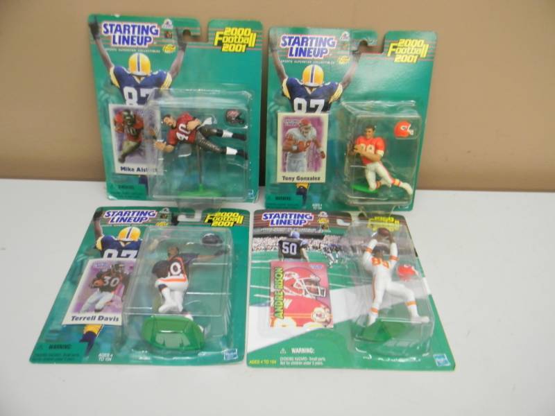 COLLECTION OF 4 19992000 & 20002001 TERRELL DAVIS-MIKE ALSTOTT-ANDRE RISON-TONY GONZALEZ  Starting Lineup - NEW IN BOX - SEE PICTURES