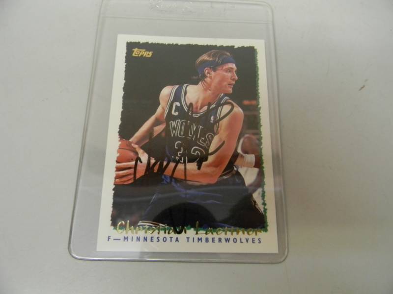 SIGNED MINNESOTA TIMBERWOLVES CHRISTIAN LAETTNER CARD - AWESOME PIECE - ALL AUTOGRAPHS ARE GUARANTEED - SEE PICTURES