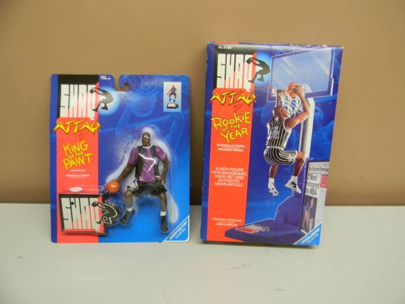 Shaquille ONeal Orlando Magic Shaq Attack Rookie of the Year Kenner 1993 NIB WITH SHAQ ATTAQ KING OF THE PAINT - NICE - SEE PICTURES