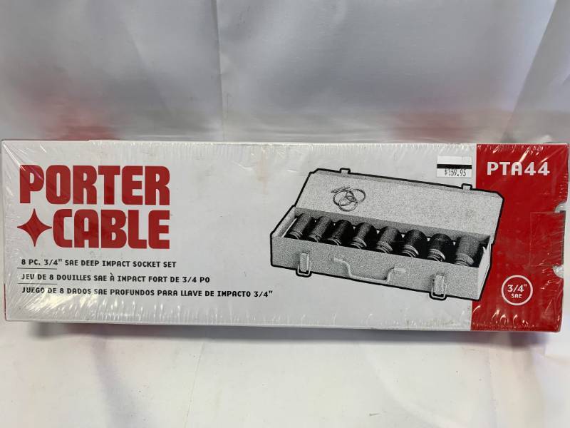 lot 2 image: Porter Cable 34 Deep Well SAE Impact Socket Set $159 retail