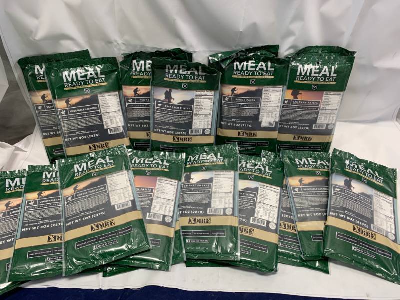 lot 74 image: Lot of 20 MRE (meals ready to eat) Entrees $120 Retail