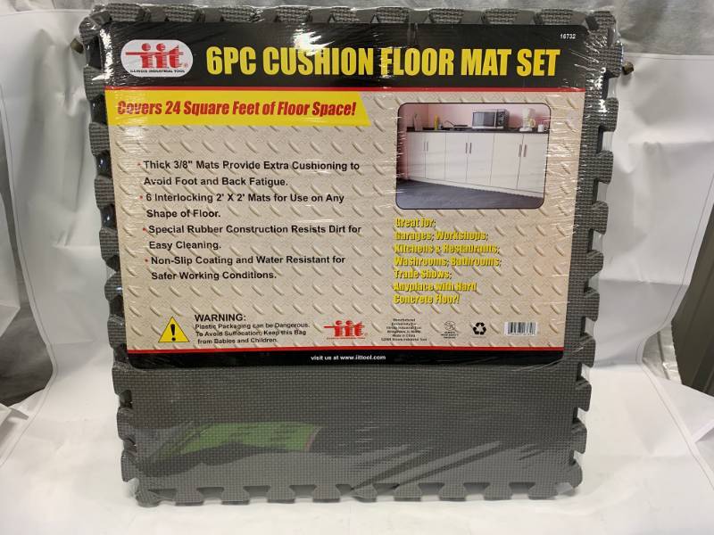 lot 77 image: 6pc Shop Gym Garage Floor Mat Set