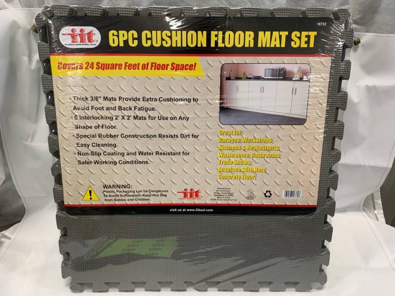 lot 78 image: 6pc Shop Gym Garage Floor Mat Set