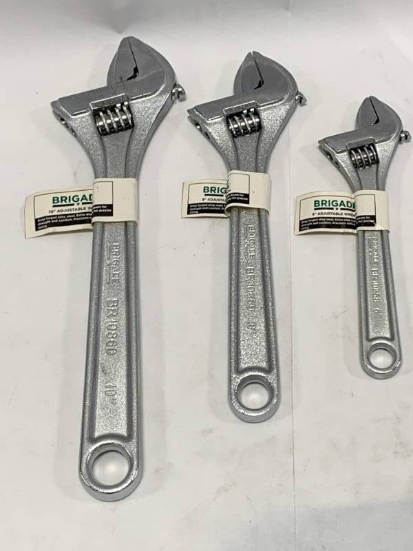 lot 85 image: Brand New Brigade 10 8 6 Adjustable Wrench Set