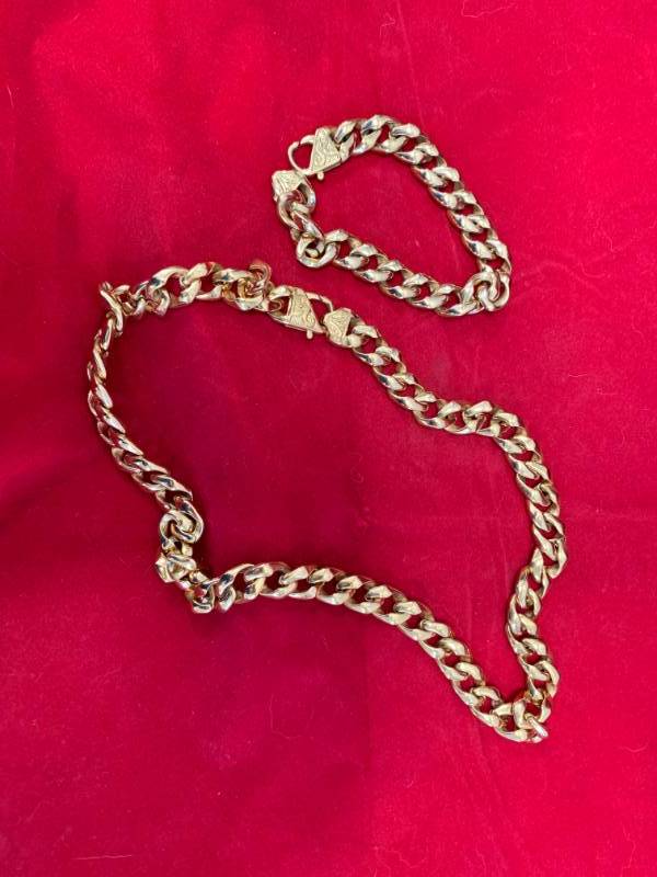 lot 30 image: 2pc Mens Necklace & Bracelet Set