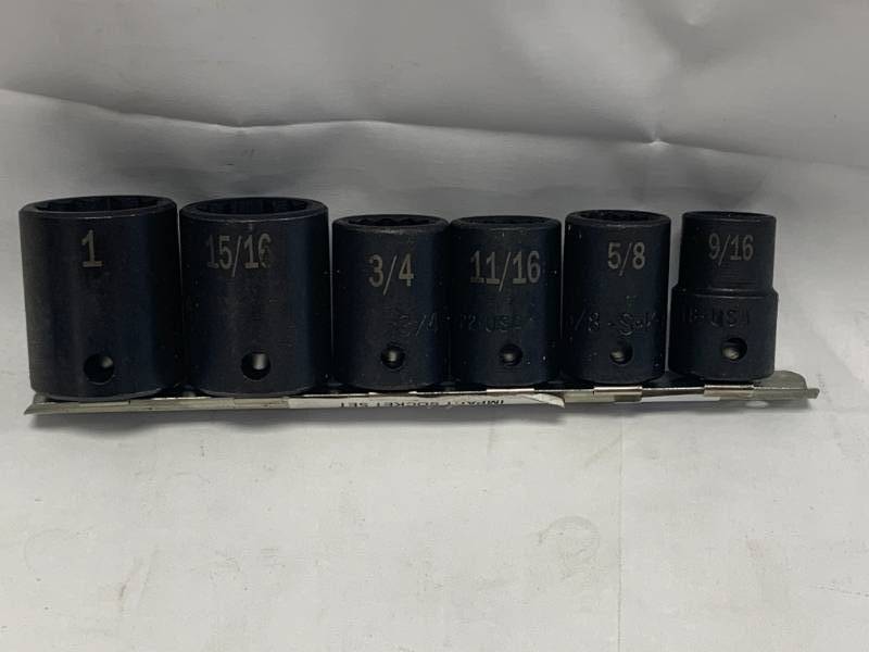 lot 96 image: SK Tools 6pc SAE Impact Socket Set New