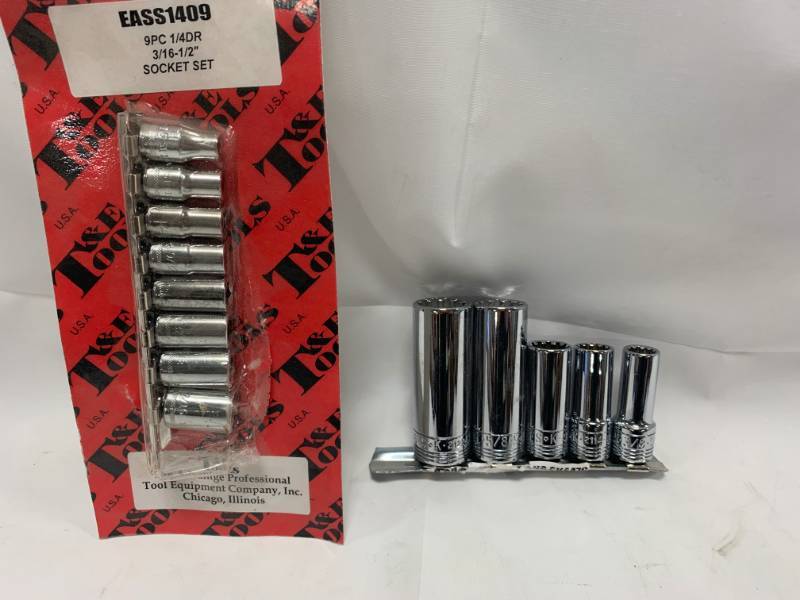 lot 103 image: Easco 9pc Socket Set & SK 5pc Deep Well  (Both Made in the USA)