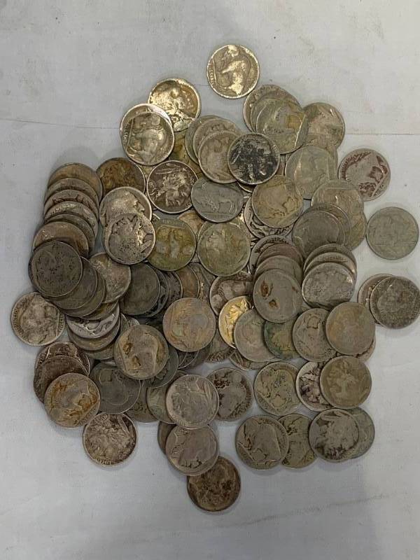 lot 117 image: Lot of 110 Buffalo Nickles