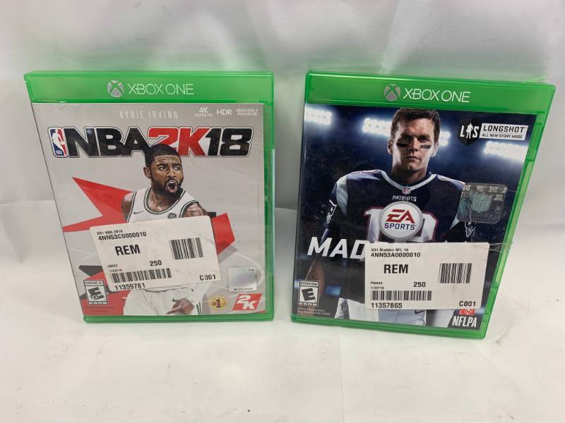 lot 121 image: Xbox One NBA 2k18 & Madden 18
