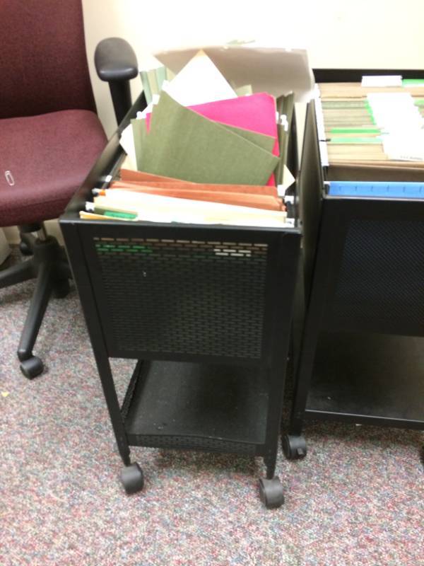 lot 59 image: Safco Steel Mesh Tub Open Top Filing Cart - Great Condition Contents Not Included