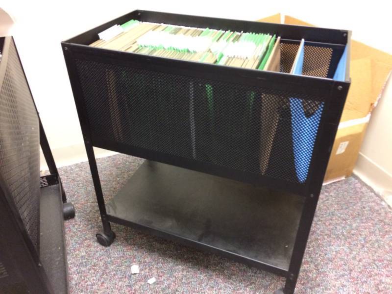 lot 60 image: Safco Steel Mesh Tub Open Top Filing Cart - Great Condition Contents Not Included