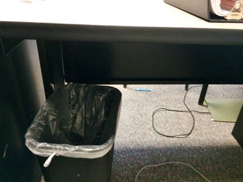lot 67 image: HIGH QUALITY STEELCASE&nbspOffice Desk Training Table Includes 3 Drawer Filing Cabinet - Contents Not Included - Good Condition