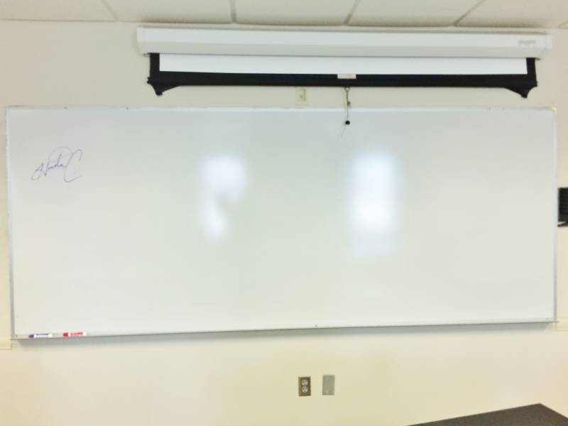 lot 128 image: Massive Heavy Duty Classroom 12 x 4 Dry Erase Whiteboard With Full Length Marker Tray - Excellent Condition