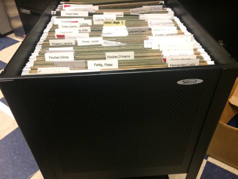 lot 198 image: Safco Steel Mesh Tub Open Top Filing Cart - Great Condition  