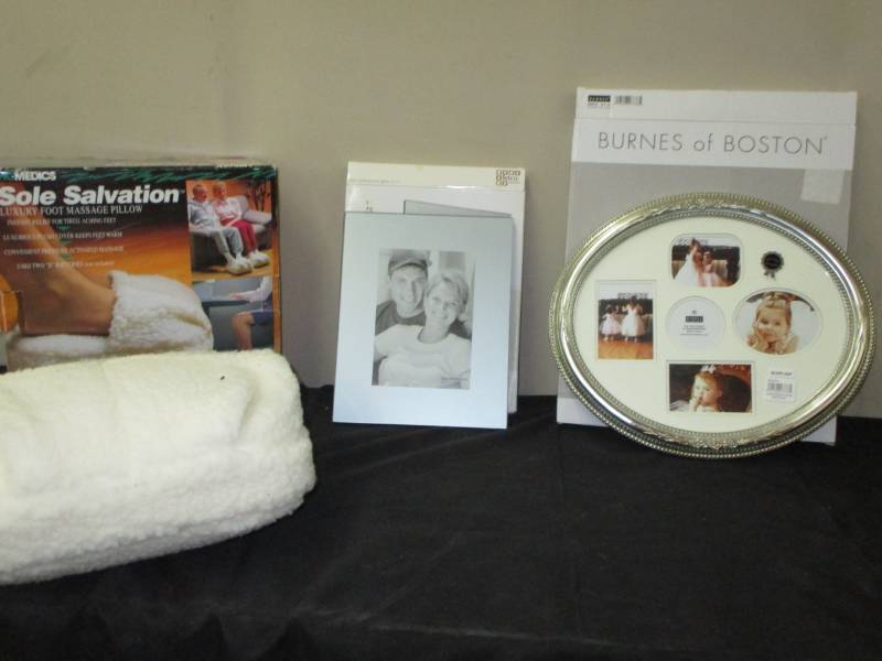 Foot massager and 2 picture Frames