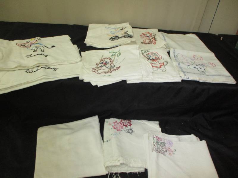 Flour Sack Towels with cats and cows