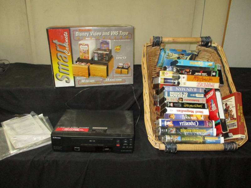 VHS movies, VHS Holder and VHs Player