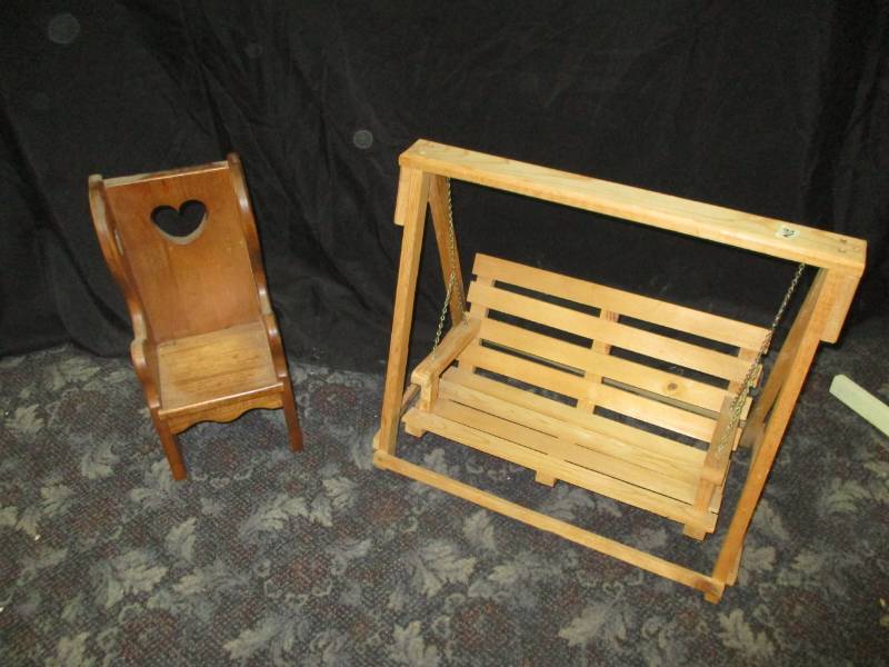 Toy Wooden Chair and Swing