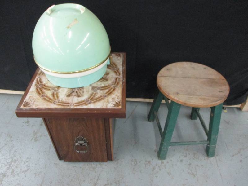 Electric Hair Dryer and End Table