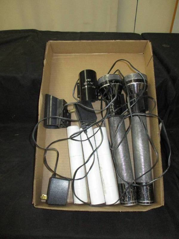 2 Rechargeable Security Flash lights also work with standard D cells