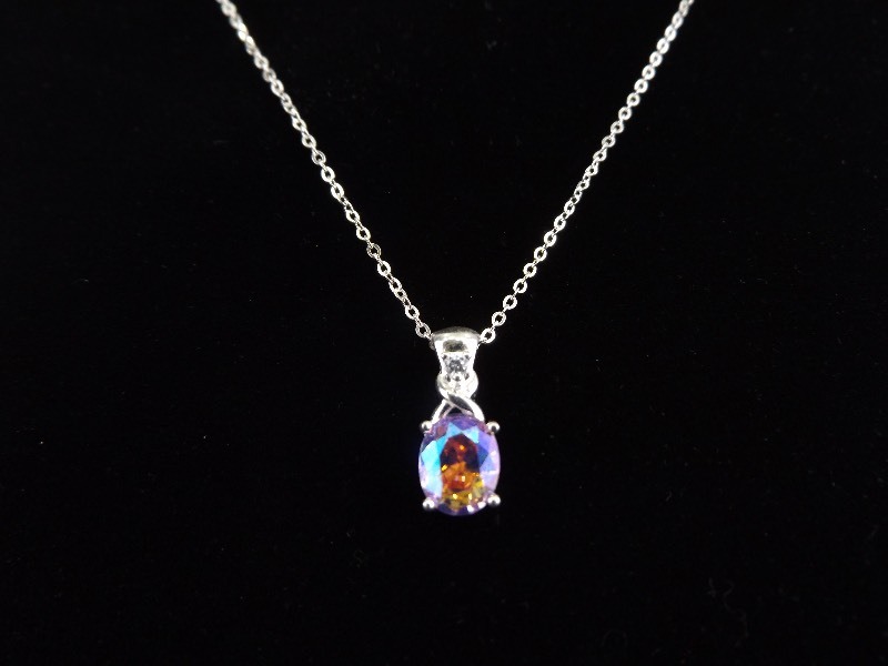 .925 Sterling Silver 2.25 ct Faceted Alexandrite Pendant Necklace