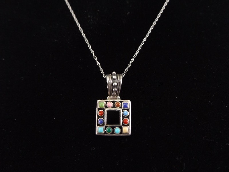 .925 Sterling Silver 12 Tribes Pendant Necklace