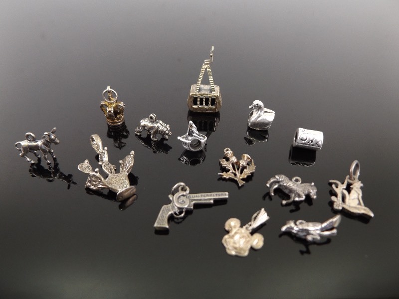 14 Tested .925 Sterling Silver PANDORA etc. Charms