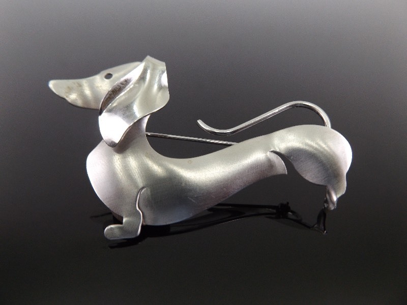 Large .925 Sterling Silver Dachshund&nbspBrooch