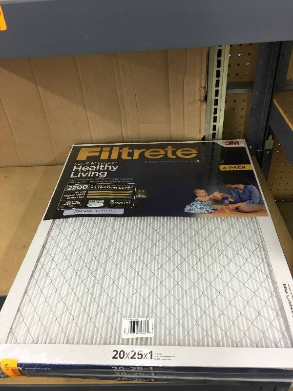 Filtrete 20x25x1 Air Filters, Retail $35.00