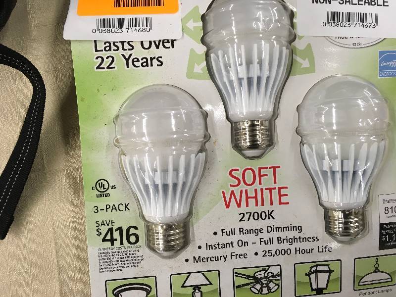 3PK LED Bulb, Retail $14.99