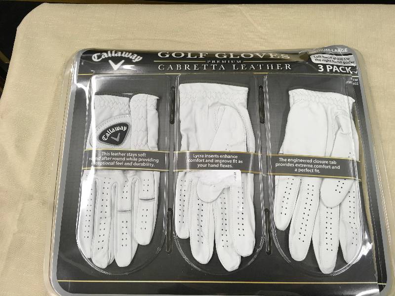 Callaway 3Pk Golf Gloves, Retail $27.99