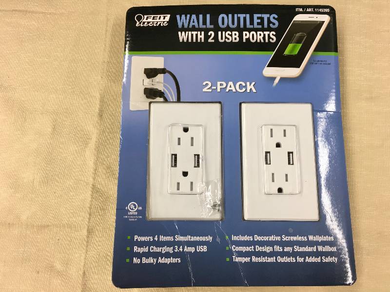 2Pk USB Outlet, Retail $19.99