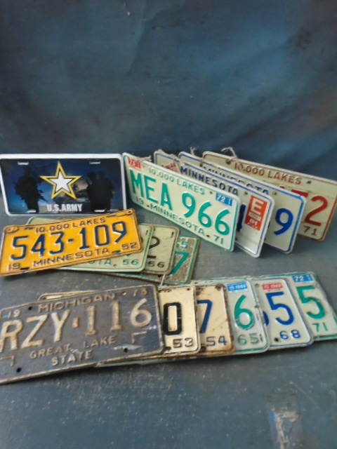 lot 47 image: Vintage Vehicle Plates MN and More