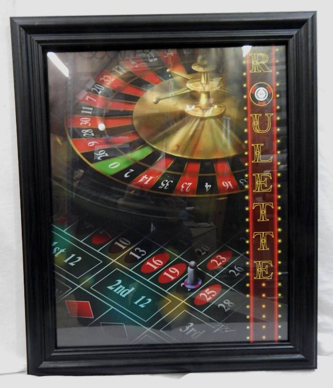 lot 19 image: New Roulette Framed Print - Black Frame