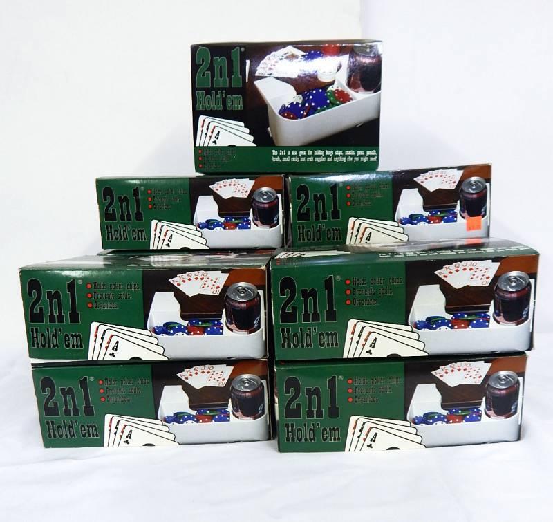 lot 75 image: Lot of New 2 N 1 Hold Em Tray Chip Organizers