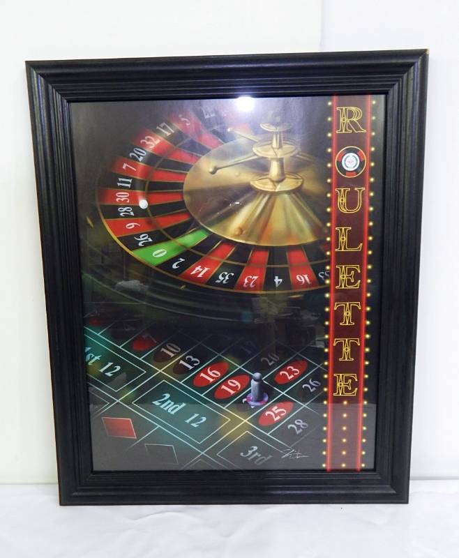 lot 79 image: New Roulette Framed Print - Black Frame