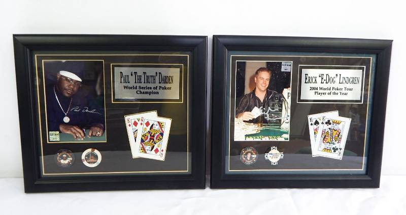 lot 91 image: Set of Paul Darden and Erick Lindgren Limited Edition Pro Poker Player Autographed Plaques