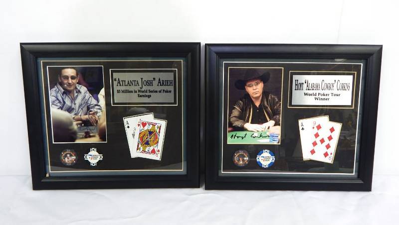 lot 92 image: Set of Josh Arieh and Hoyt Corkins Limited Edition Pro Poker Player Autographed Plaques