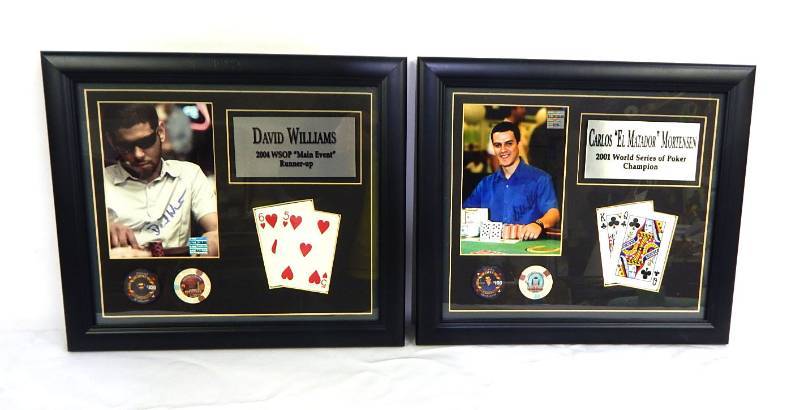 lot 93 image: Set of David Williams and Carlos Mortensen Limited Edition Pro Poker Player Autographed Plaques